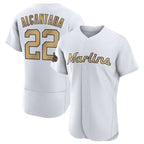 Silnrao M.Marlins #22 Sandy Alcantara Player Gold  Home Limited Elite Stitched Jerseys