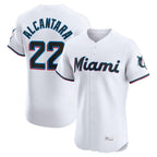 Silnrao M.Marlins #22 Sandy Alcantara Player White  Home Limited Elite Stitched Jerseys