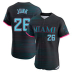 Silnrao M.Marlins #26 Janson Junk Player Black City Connect Home Limited Elite Stitched Jerseys