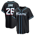 Silnrao M.Marlins #26 Janson Junk Player Black Fashion Out Home Game Stitched Jerseys