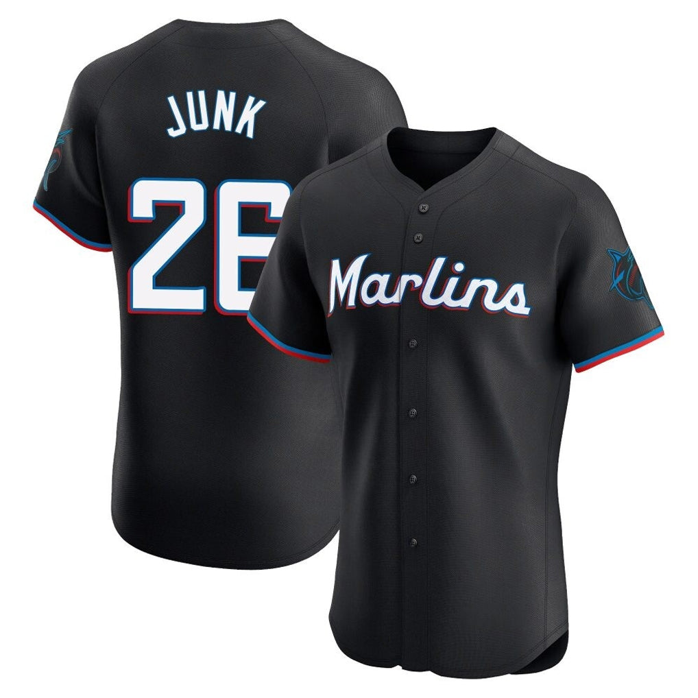 Silnrao M.Marlins #26 Janson Junk Player Black Vapor Home Limited Elite Stitched Jerseys
