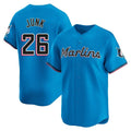 Silnrao M.Marlins #26 Janson Junk Player Blue Home Limited Stitched Jerseys