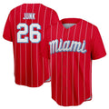 Silnrao M.Marlins #26 Janson Junk Player Red City Connect Home Game Stitched Jerseys