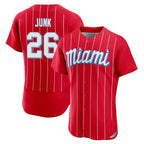 Silnrao M.Marlins #26 Janson Junk Player Red City Connect Home Limited Elite Stitched Jerseys