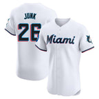 Silnrao M.Marlins #26 Janson Junk Player White  Home Limited Elite Stitched Jerseys