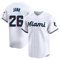 Silnrao M.Marlins #26 Janson Junk Player White  Home Limited Elite Stitched Jerseys