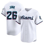 Silnrao M.Marlins #26 Janson Junk Player White  Home Limited Elite Stitched Jerseys