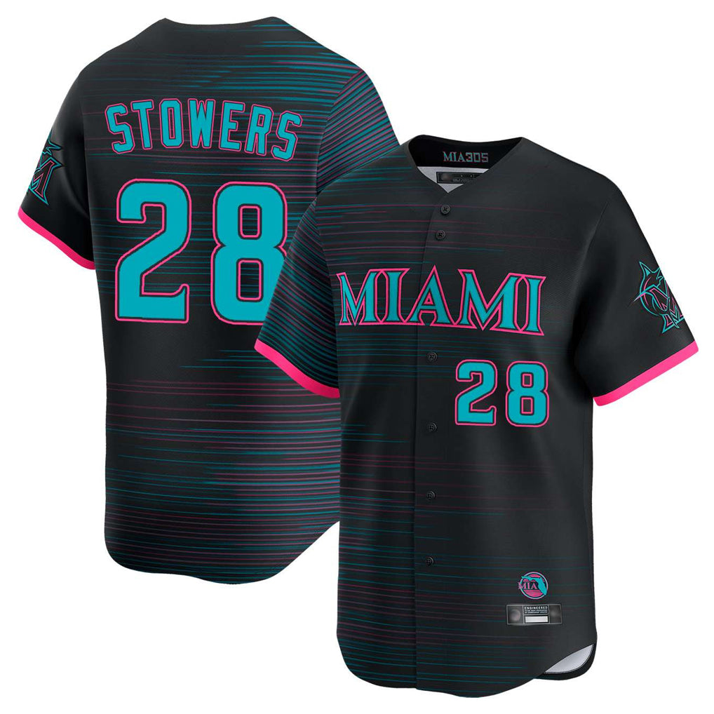 Silnrao M.Marlins #28 Kyle Stowers Player Black City Connect Home Limited Stitched Jerseys