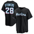 Silnrao M.Marlins #28 Kyle Stowers Player Black  Home Game Stitched Jerseys