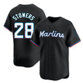 Silnrao M.Marlins #28 Kyle Stowers Player Black  Home Limited Stitched Jerseys