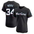 Silnrao M.Marlins #34 Liam Hicks Player Black Vapor Home Limited Elite Stitched Jerseys£©
