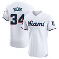 Silnrao M.Marlins #34 Liam Hicks Player White  Home Limited Elite Stitched Jerseys