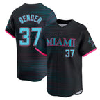 Silnrao M.Marlins #37 Anthony Bender Player Black City Connect Home Limited Stitched Jerseys