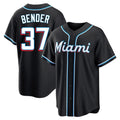 Silnrao M.Marlins #37 Anthony Bender Player Black Fashion Out Home Game Stitched Jerseys