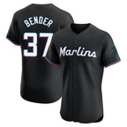 Silnrao M.Marlins #37 Anthony Bender Player Black Vapor Home Limited Elite Stitched Jerseys