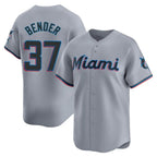 Silnrao M.Marlins #37 Anthony Bender Player Gray Home Limited Stitched Jerseys