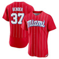Silnrao M.Marlins #37 Anthony Bender Player Red City Connect Home Limited Elite Stitched Jerseys