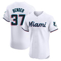 Silnrao M.Marlins #37 Anthony Bender Player White  Home Limited Elite Stitched Jerseys