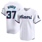 Silnrao M.Marlins #37 Anthony Bender Player White  Home Limited Stitched Jerseys
