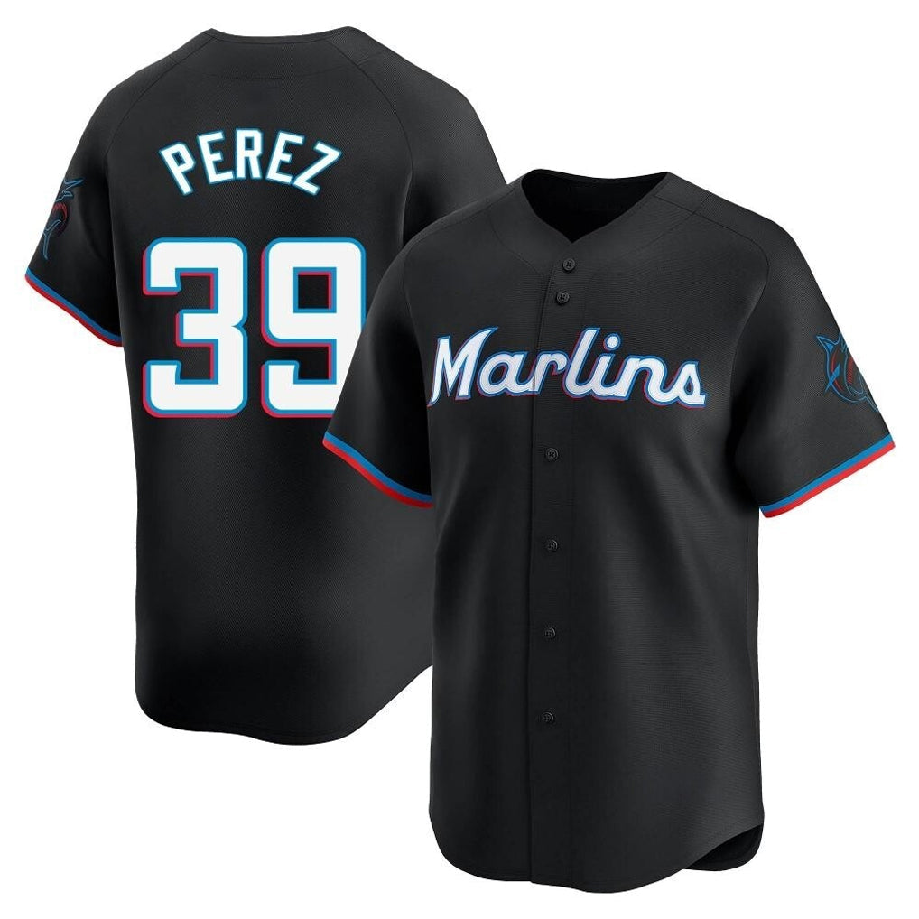 Silnrao M.Marlins #39 Eury Perez Player Black  Home Limited Stitched Jerseys