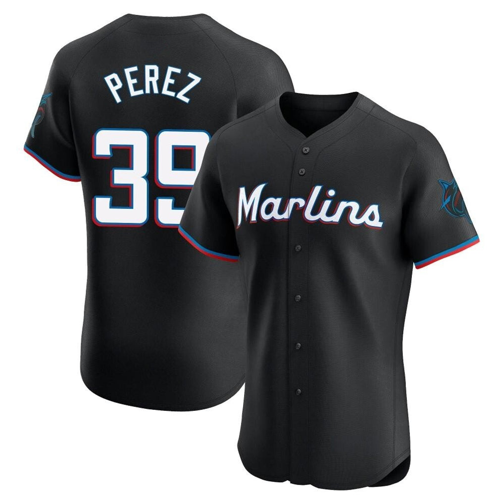 Silnrao M.Marlins #39 Eury Perez Player Black Vapor Home Limited Elite Stitched Jerseys