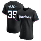 Silnrao M.Marlins #39 Eury Perez Player Black Vapor Home Limited Elite Stitched Jerseys