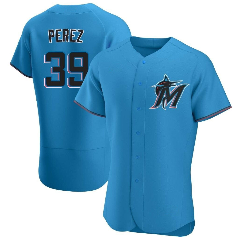 Silnrao M.Marlins #39 Eury Perez Player Blue Home Limited Elite Stitched Jerseys