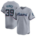 Silnrao M.Marlins #39 Eury Perez Player Gray Home Limited Stitched Jerseys