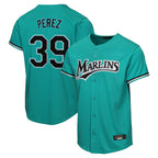 Silnrao M.Marlins #39 Eury Perez Player Teal Home Game Stitched Jerseys