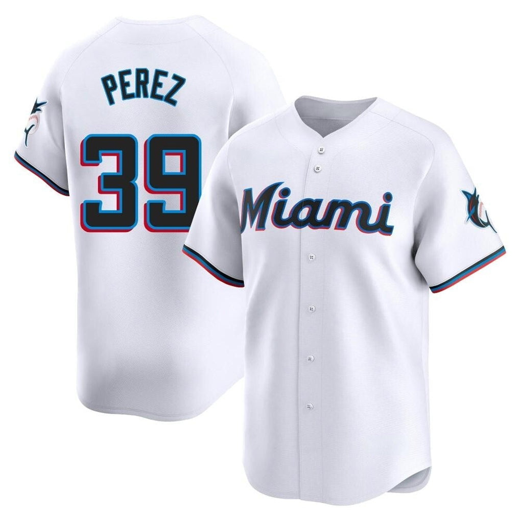 Silnrao M.Marlins #39 Eury Perez Player White  Home Limited Stitched Jerseys