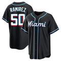Silnrao M.Marlins #50 Agustin Ramirez Player Black Fashion Out Home Game Stitched Jerseys
