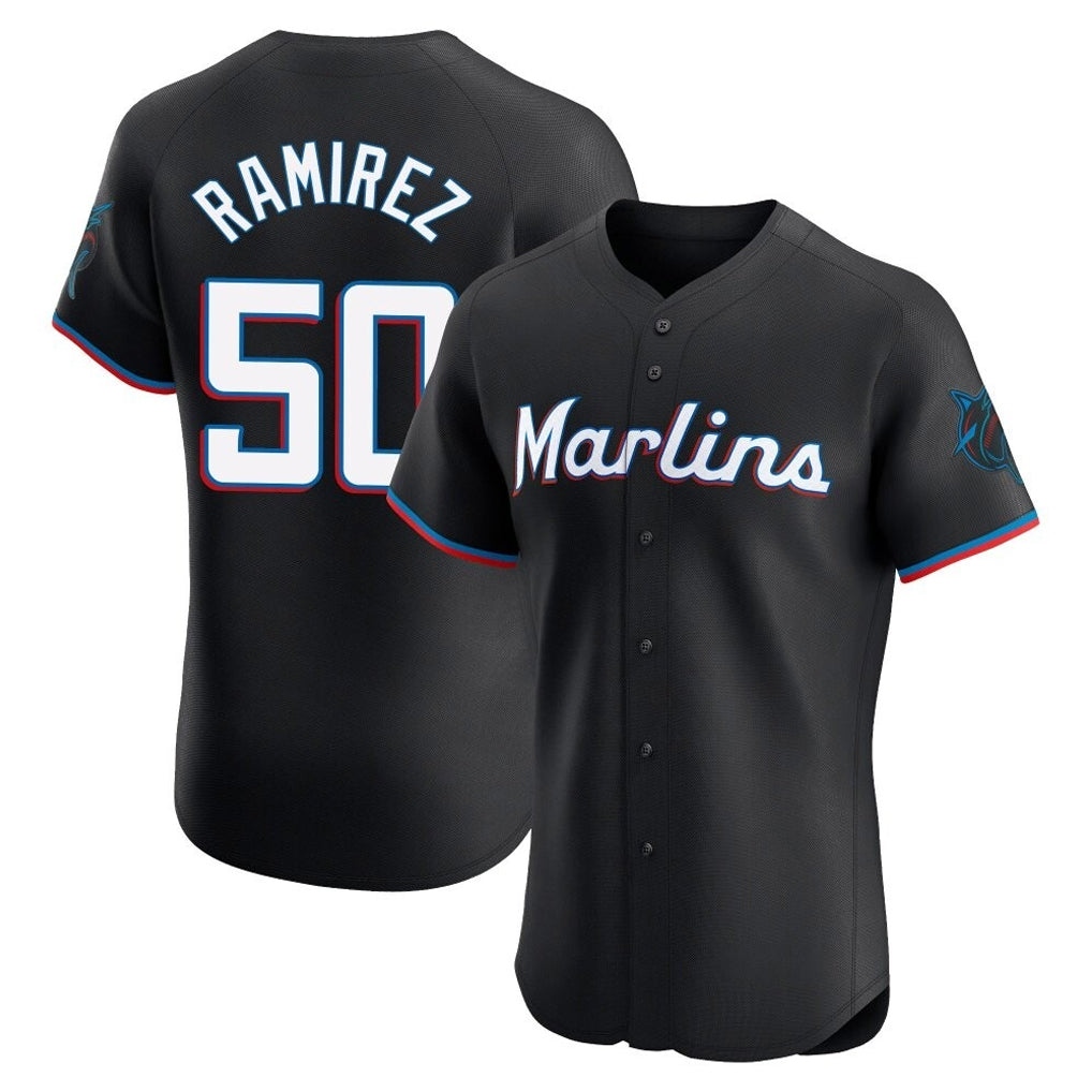 Silnrao M.Marlins #50 Agustin Ramirez Player Black Vapor Home Limited Elite Stitched Jerseys
