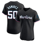 Silnrao M.Marlins #50 Agustin Ramirez Player Black Vapor Home Limited Elite Stitched Jerseys