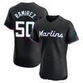 Silnrao M.Marlins #50 Agustin Ramirez Player Black Vapor Home Limited Elite Stitched Jerseys