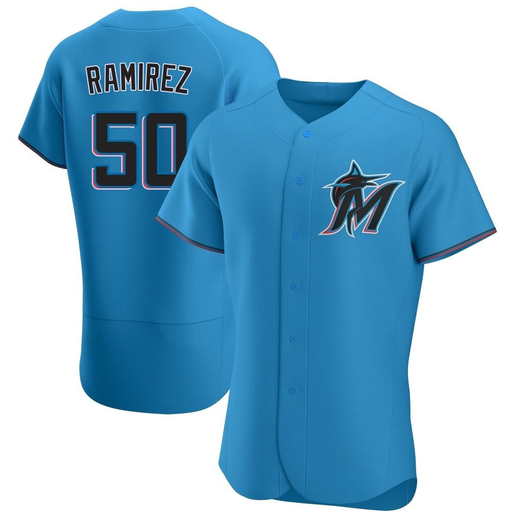 Silnrao M.Marlins #50 Agustin Ramirez Player Blue Home Limited Elite Stitched Jerseys