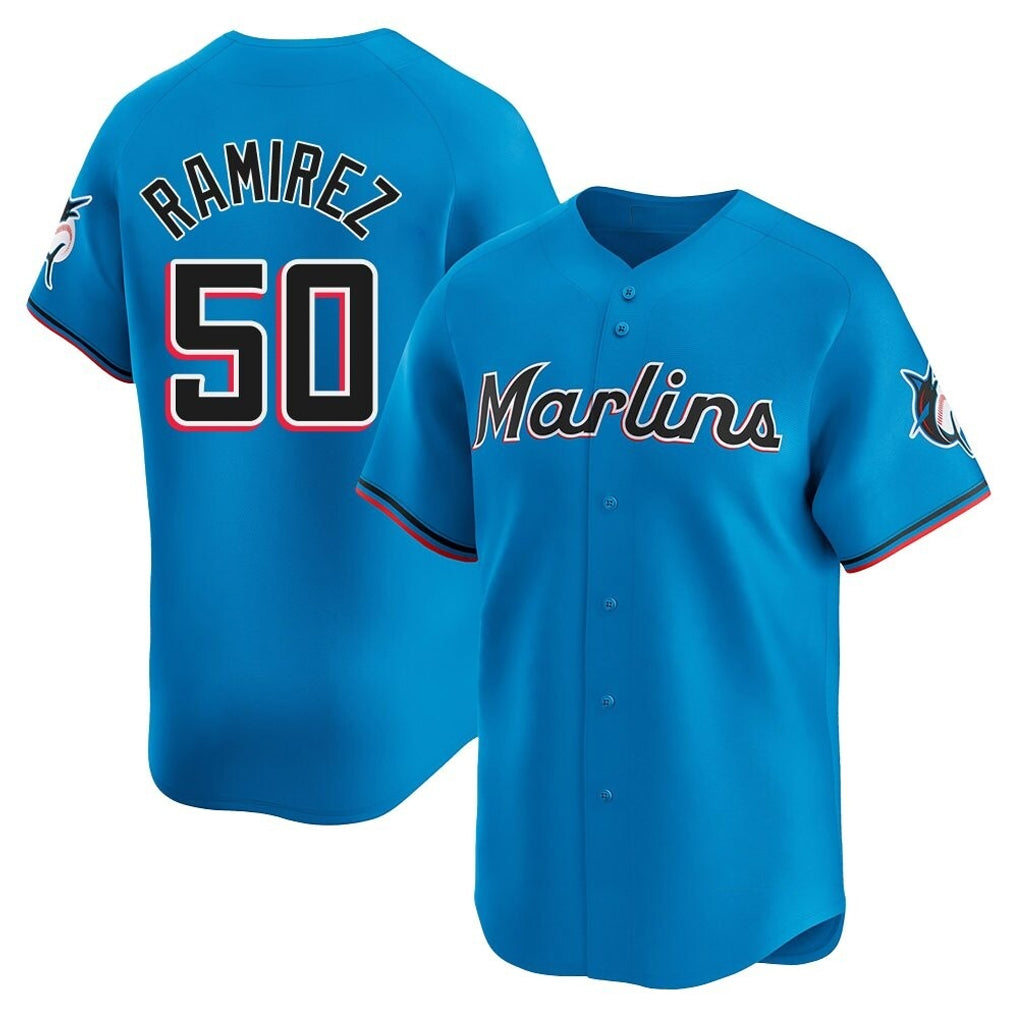 Silnrao M.Marlins #50 Agustin Ramirez Player Blue Home Limited Stitched Jerseys