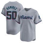 Silnrao M.Marlins #50 Agustin Ramirez Player Gray Home Limited Stitched Jerseys