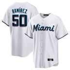 Silnrao M.Marlins #50 Agustin Ramirez Player White  Home Game Stitched Jerseys