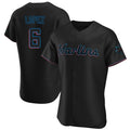 Silnrao M.Marlins #6 Otto Lopez Player Black Home Limited Elite Stitched Jerseys