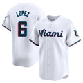 Silnrao M.Marlins #6 Otto Lopez Player White  Home Limited Stitched Jerseys