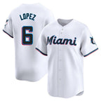 Silnrao M.Marlins #6 Otto Lopez Player White  Home Limited Stitched Jerseys