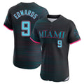 Silnrao M.Marlins #9 Xavier Edwards Player Black City Connect Home Limited Elite Stitched Jerseys