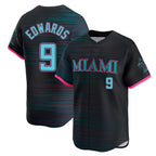 Silnrao M.Marlins #9 Xavier Edwards Player Black City Connect Home Limited Stitched Jerseys