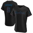 Silnrao M.Marlins #9 Xavier Edwards Player Black Home Limited Elite Stitched Jerseys