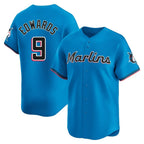 Silnrao M.Marlins #9 Xavier Edwards Player Blue Home Limited Stitched Jerseys