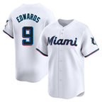 Silnrao M.Marlins #9 Xavier Edwards Player White  Home Limited Stitched Jerseys