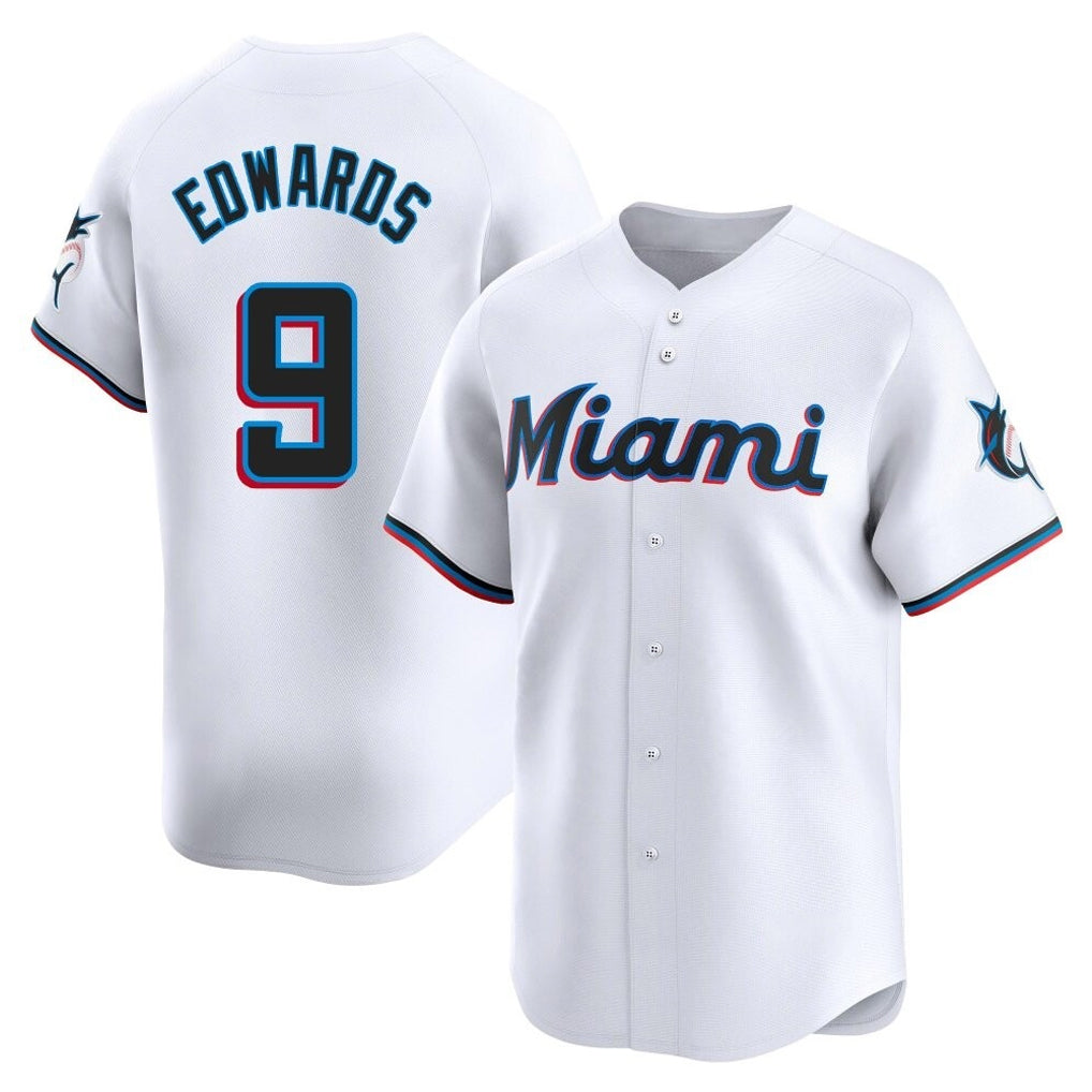Silnrao M.Marlins #9 Xavier Edwards Player White  Home Limited Stitched Jerseys