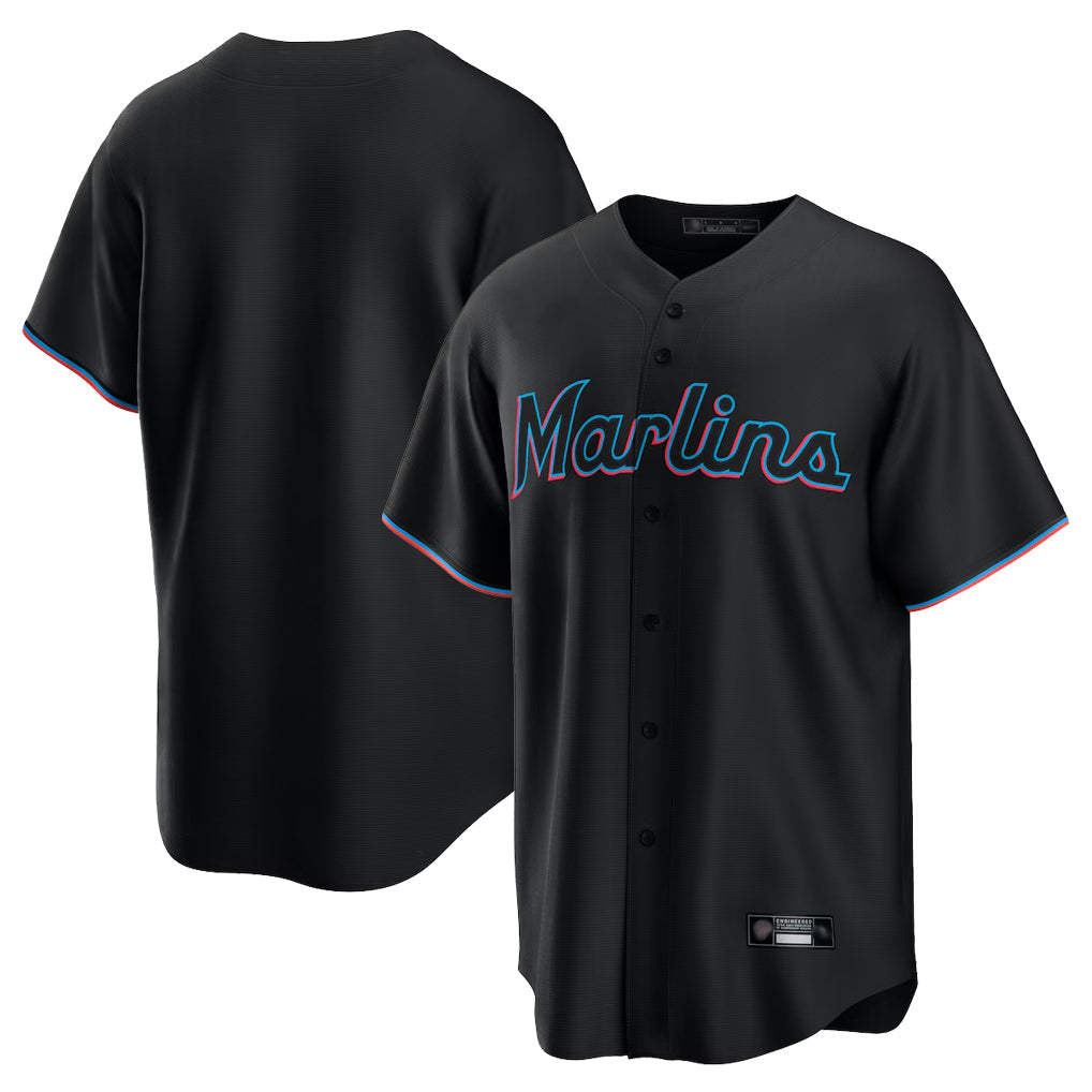 Silnrao M.Marlins ## Marlins Blank Player Black  Home Game Stitched Jerseys