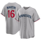 Silnrao M.Twins #16 Austin Martin Player Gray Game Limited Home Stitched Jerseys