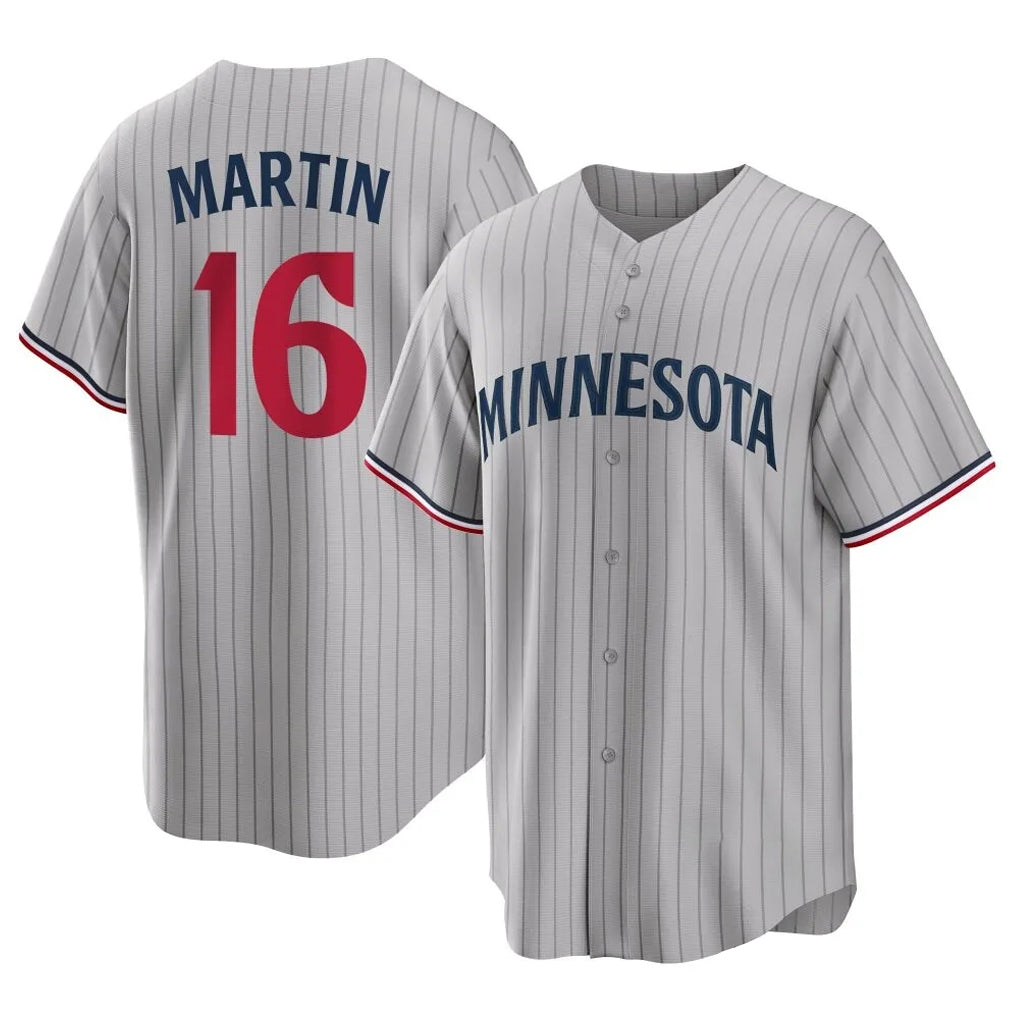 Silnrao M.Twins #16 Austin Martin Player Gray Game Limited Home Stitched Jerseys